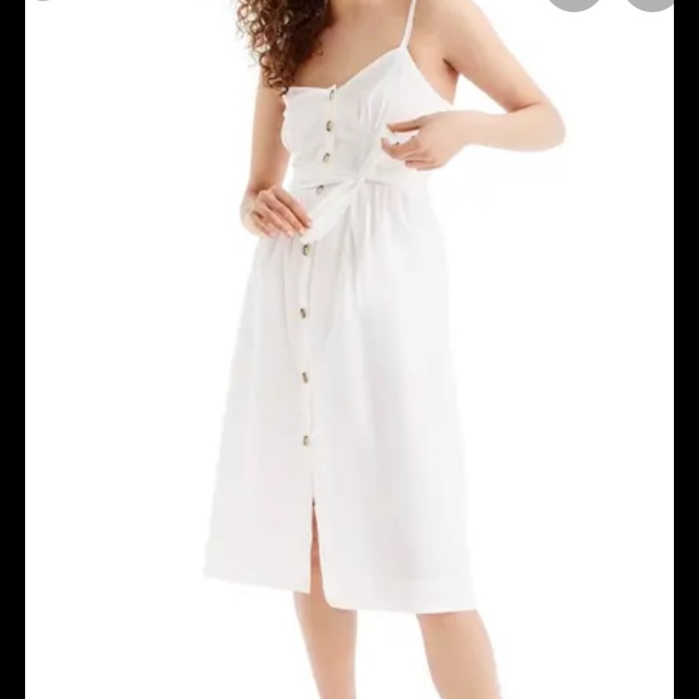 NWT J Crew white classic button front sundress